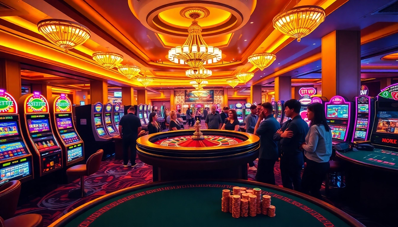 Experience the excitement of 11UU in a bustling casino atmosphere, with players at the poker table and vibrant slot machines.