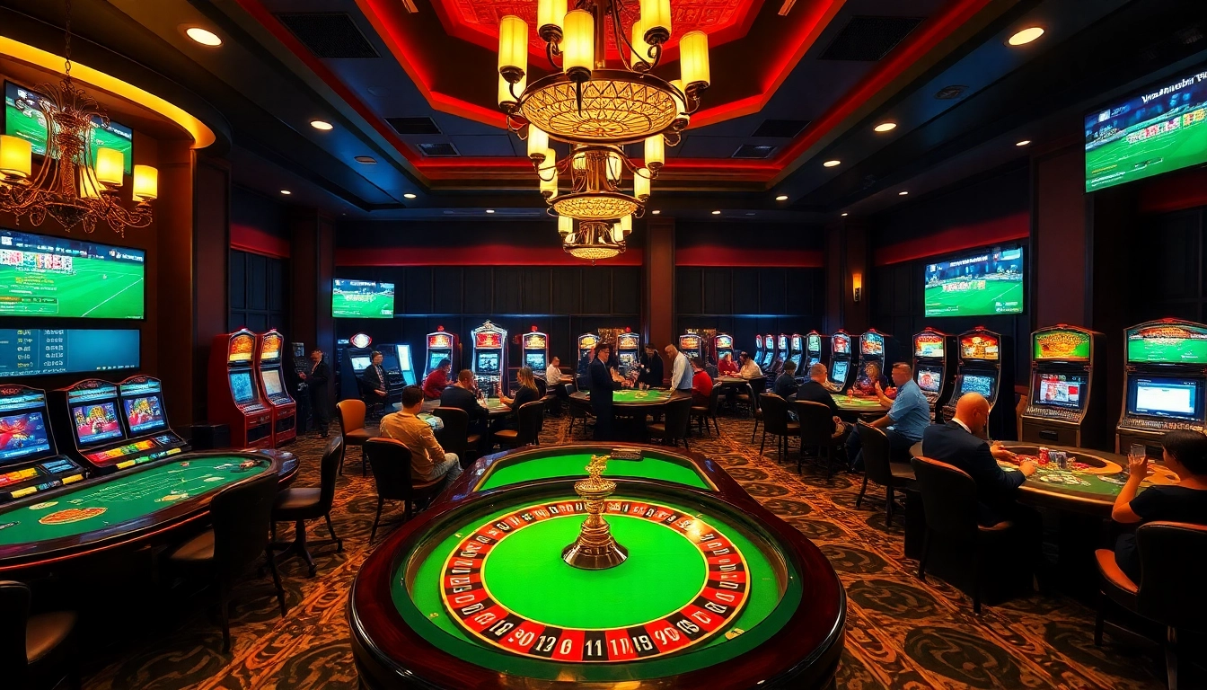 Vankhanhtv showcases players enjoying vibrant casino thrills with roulette, poker, and slot machines.