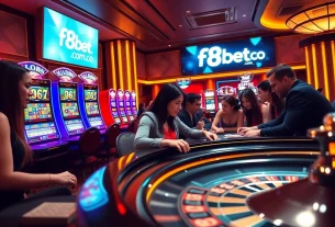 Exciting gameplay scene featuring f8bet.com.co casino tables and slot machines.